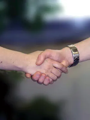 Handschlag als Dankeschön
